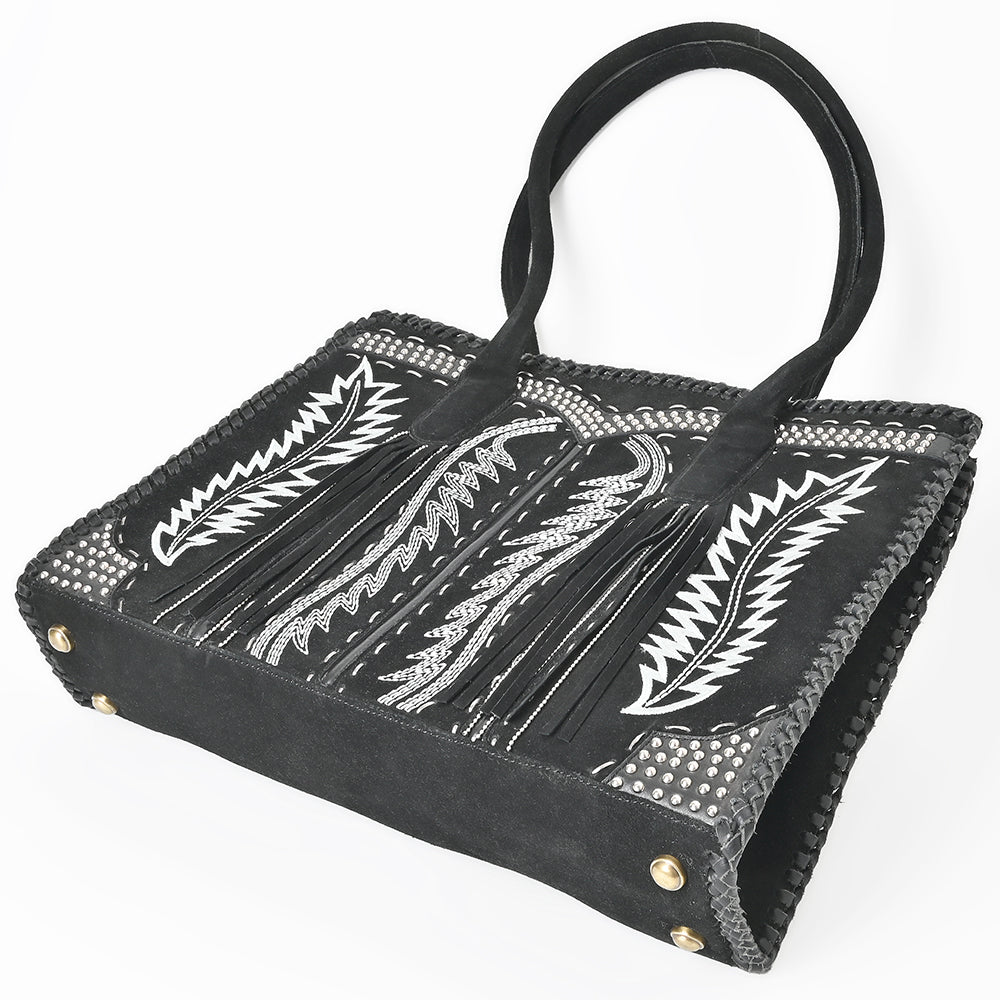 ADBGA819 American Darling Handcrafted Suede Tote Bag with Boot Stitched Embroidery