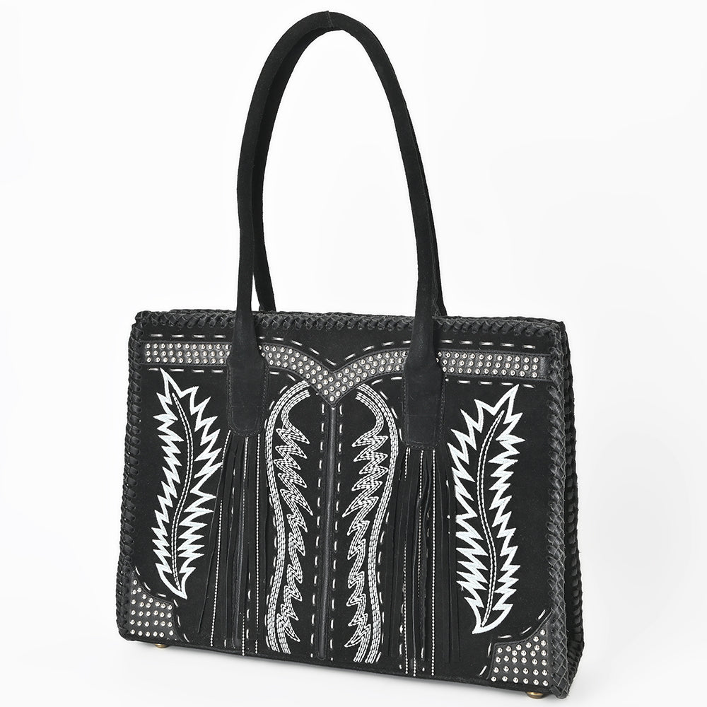 ADBGA819 American Darling Handcrafted Suede Tote Bag with Boot Stitched Embroidery