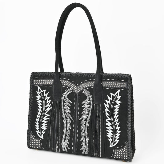 ADBGA819 American Darling Handcrafted Suede Tote Bag with Boot Stitched Embroidery
