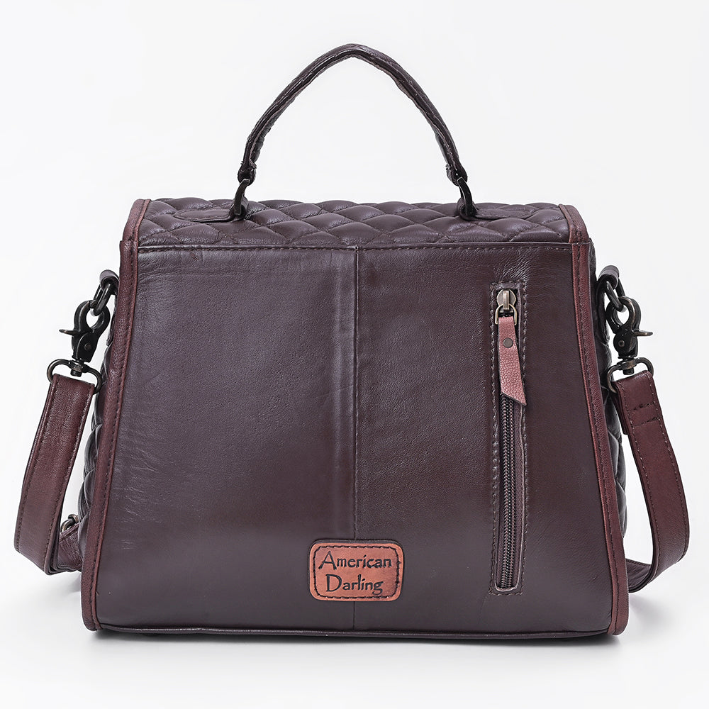 ADBG1760 American Darling Western Messenger Bag - Hand-Woven Saddle Blanket & Quilted Leather
