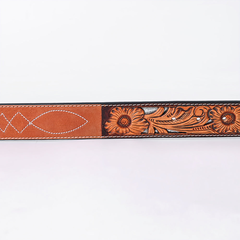 ADBLF349 Hand Tooled Genuine suede American Leather Belt Men and Women