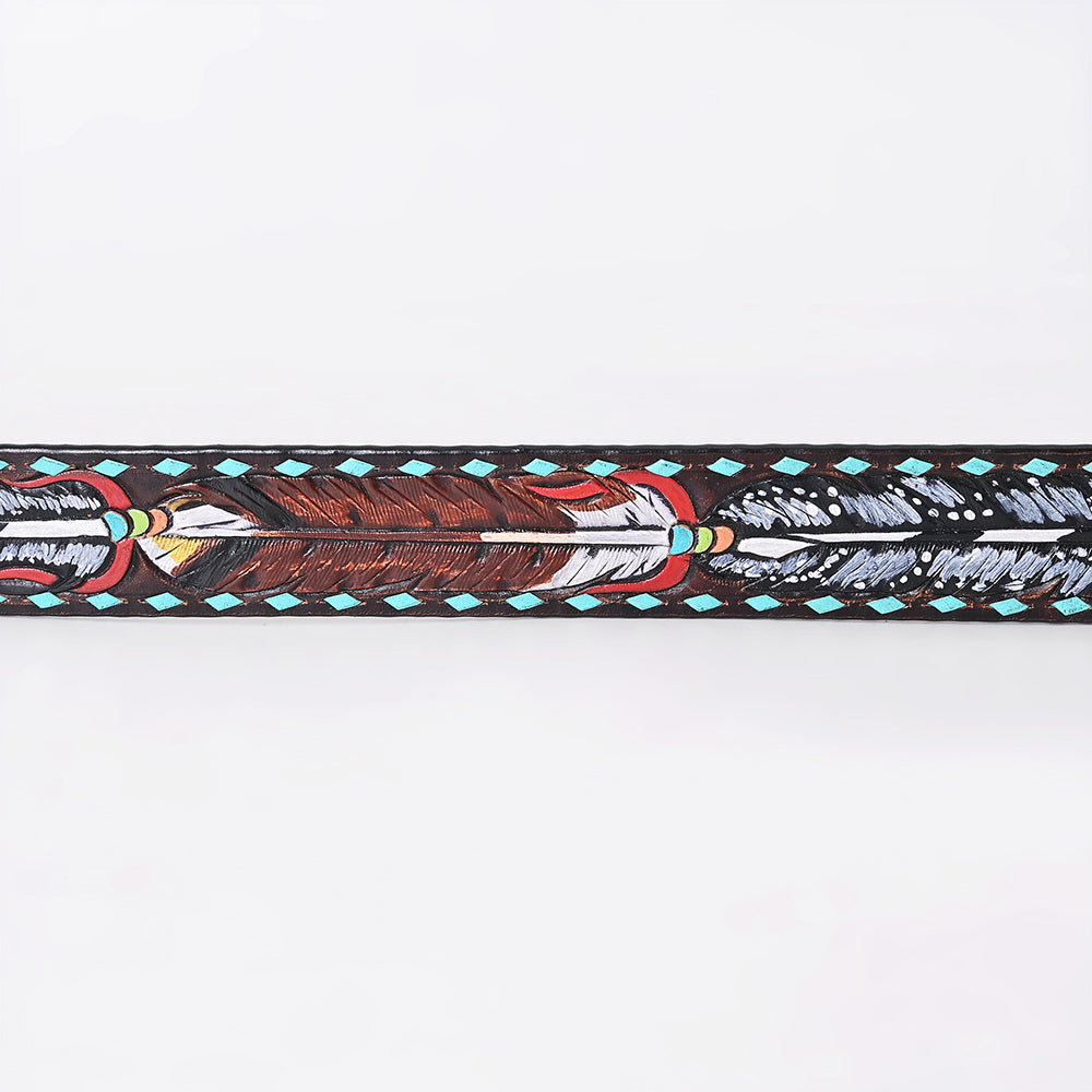 ADBLF351 Beautifully Hand Tooled Genuine American Leather Belt Men and Women