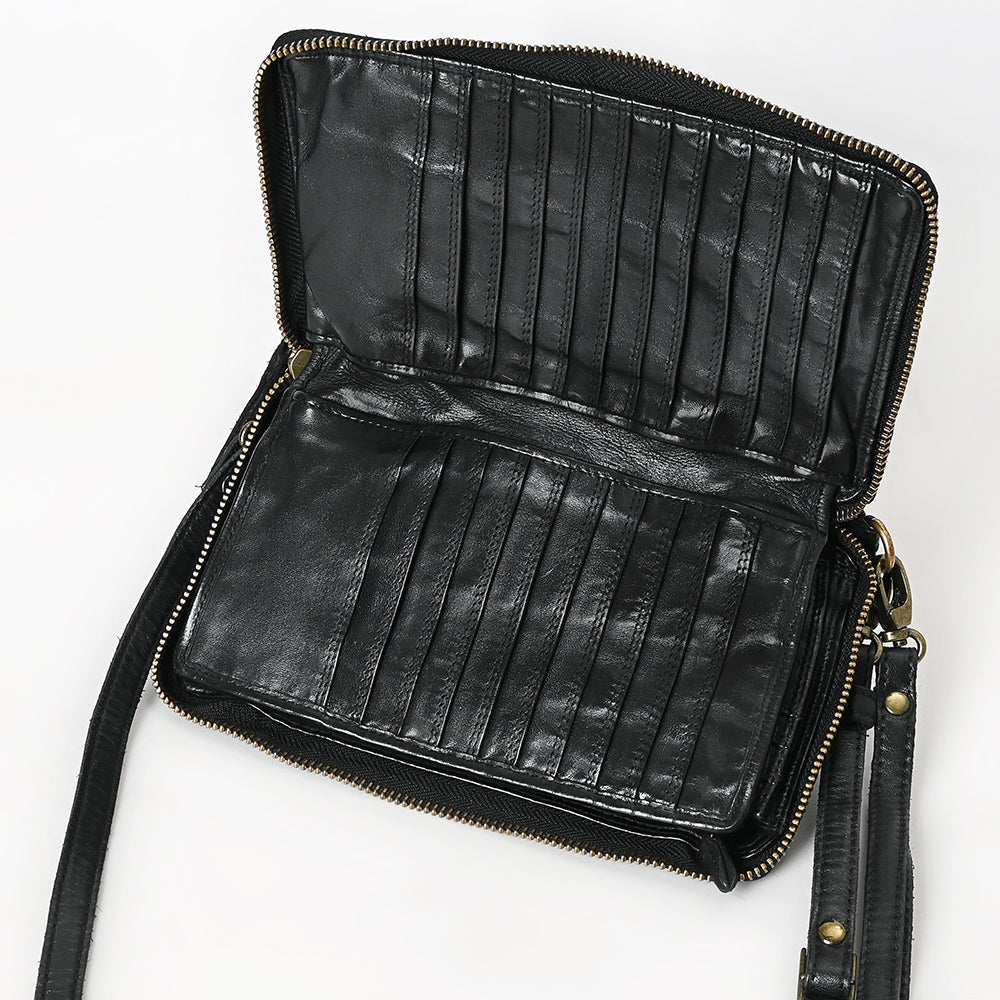 SWC195BLK Organiser Genuine Western Leather Women Bag