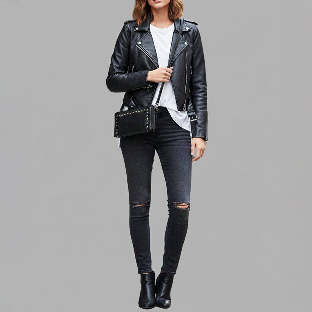 SWC212 Cuorina - Luxury Leather Riveted Wallet