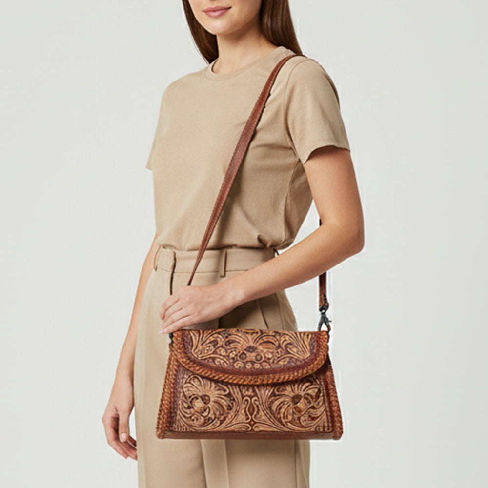 ADBG1771 Crossbody Hand Tooled Genuine Leather women bag western Bag