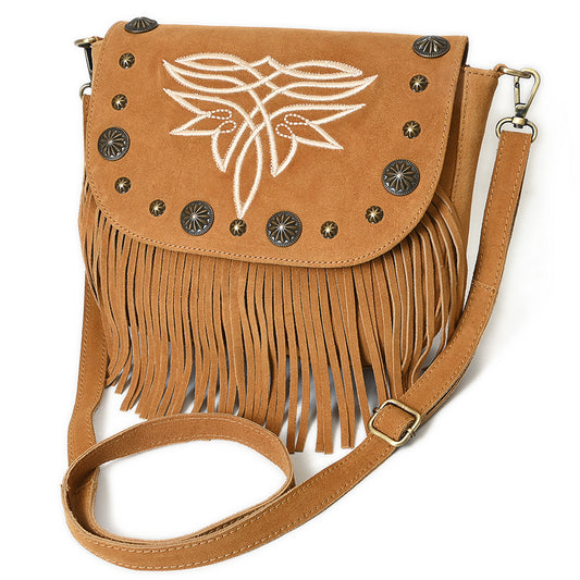 ADBGA836 Crossbody Genuine suede Genuine Leather women bag western Bag