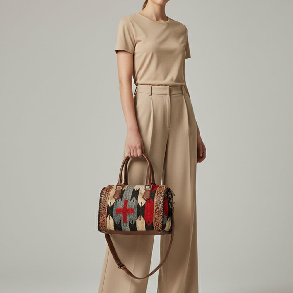 ADBG1789 Tote  Saddle Blanket Genuine Leather women bag western Bag