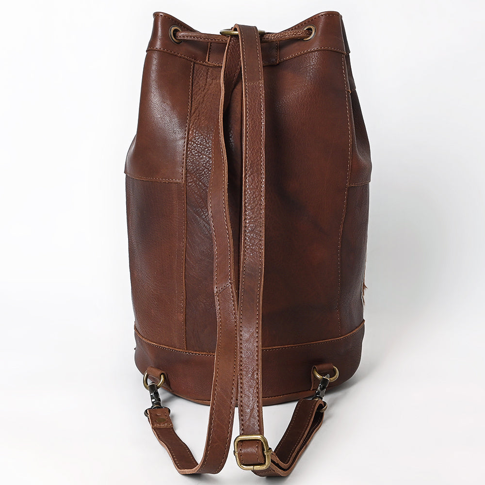 ADBGM754 Bucket Hand tooled Hair-On Genuine Western Leather Women Bag