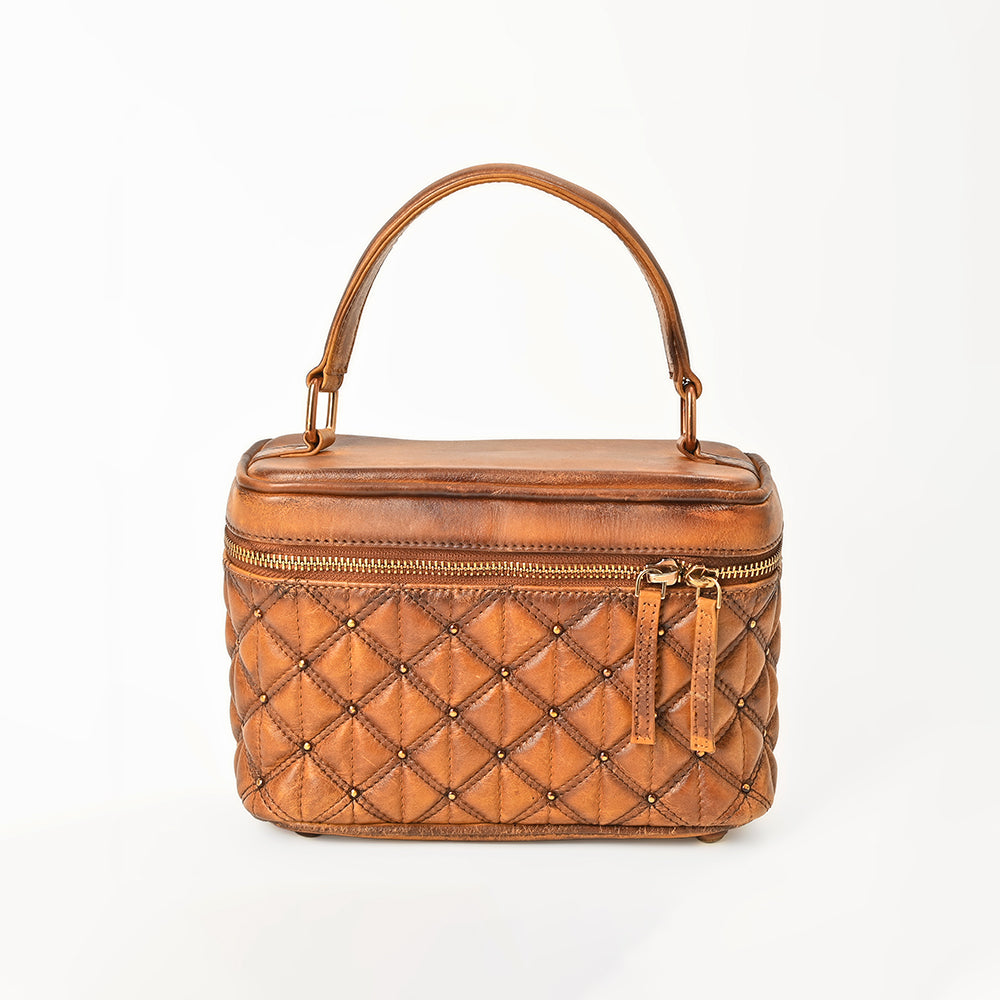 ADBGM756 American Darling Quilted Genuine Leather Jewelery Case with Stitched Detail