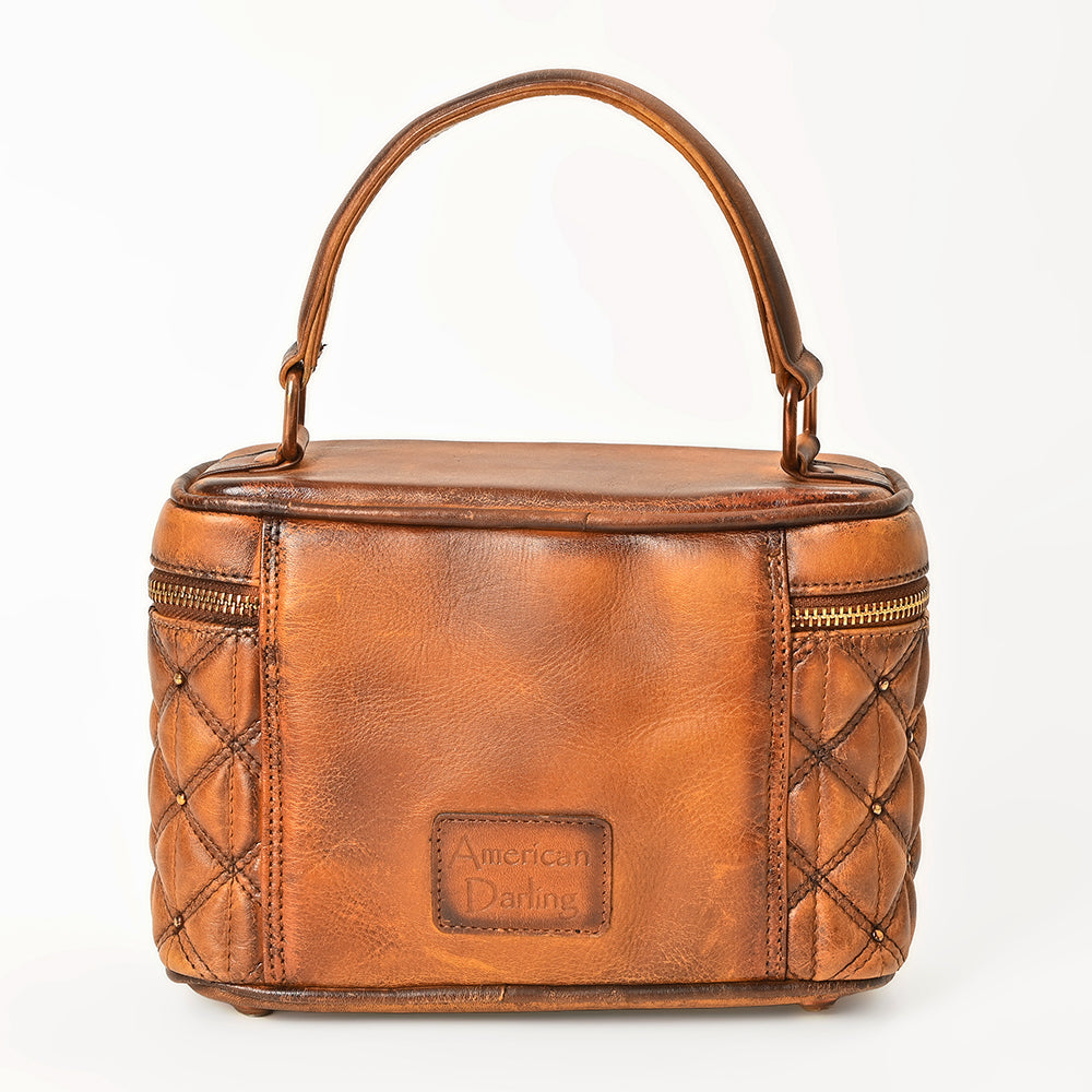 ADBGM756 American Darling Quilted Genuine Leather Jewelery Case with Stitched Detail