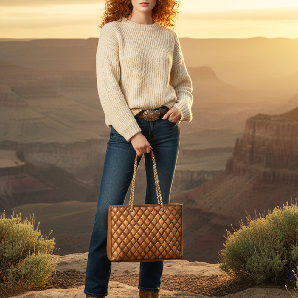 ADBGM758 Tote Genuine Western Leather Women Bag