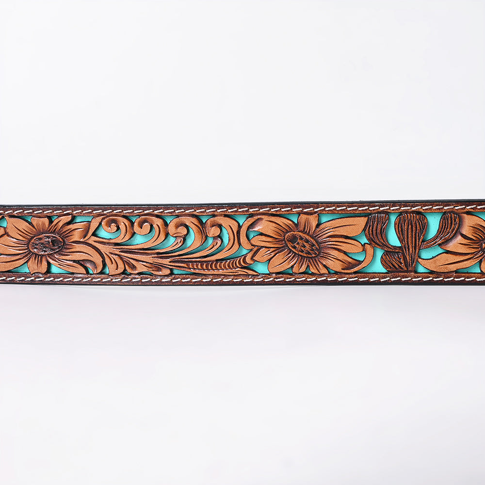 ADBLF354 Beautifully Hand Tooled Genuine American Leather Belt Men and Women