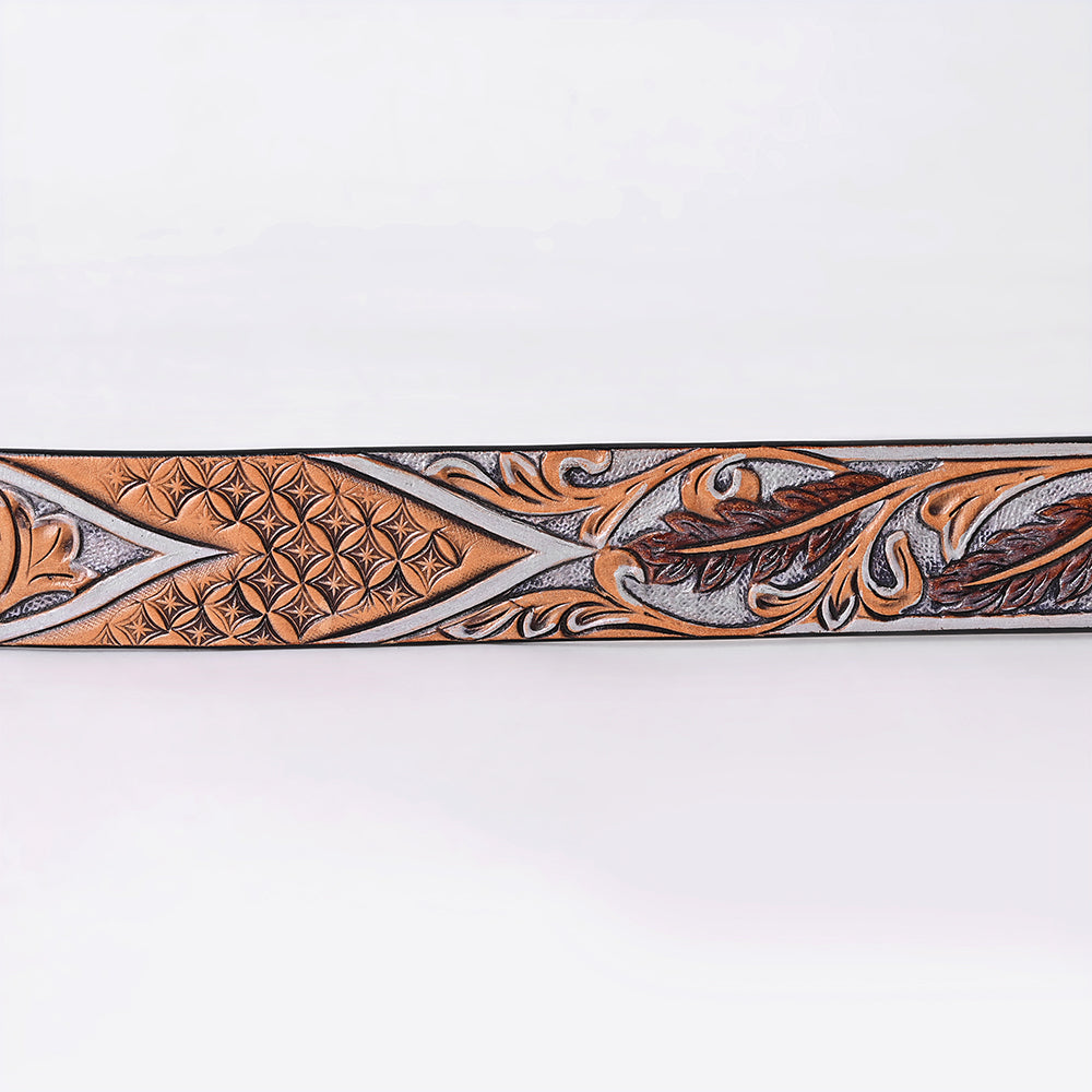 ADBLF358 Beautifully Hand Tooled Genuine American Leather Belt Men and Women