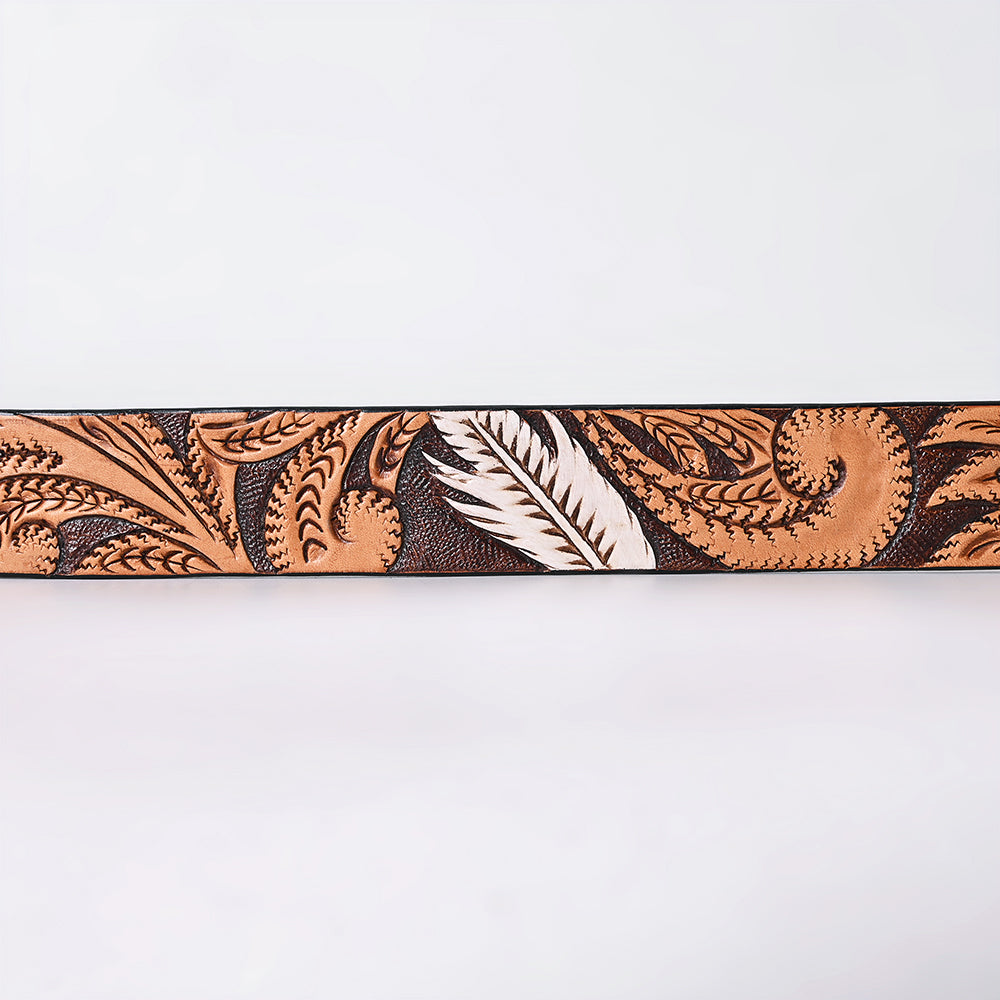 ADBLF359 Beautifully Hand Tooled Genuine American Leather Belt Men and Women