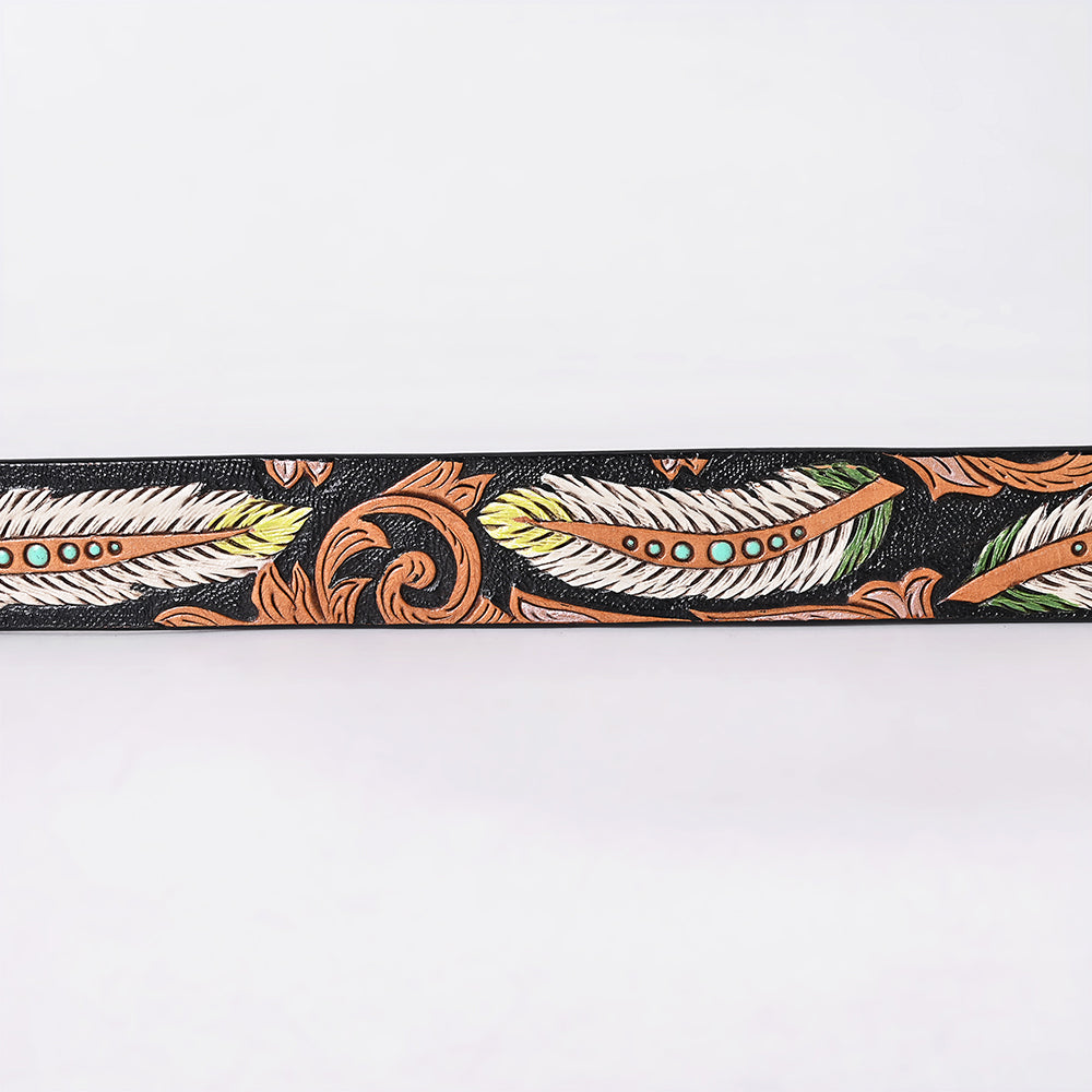 ADBLF367 Beautifully Hand Tooled Genuine American Leather Belt Men and Women