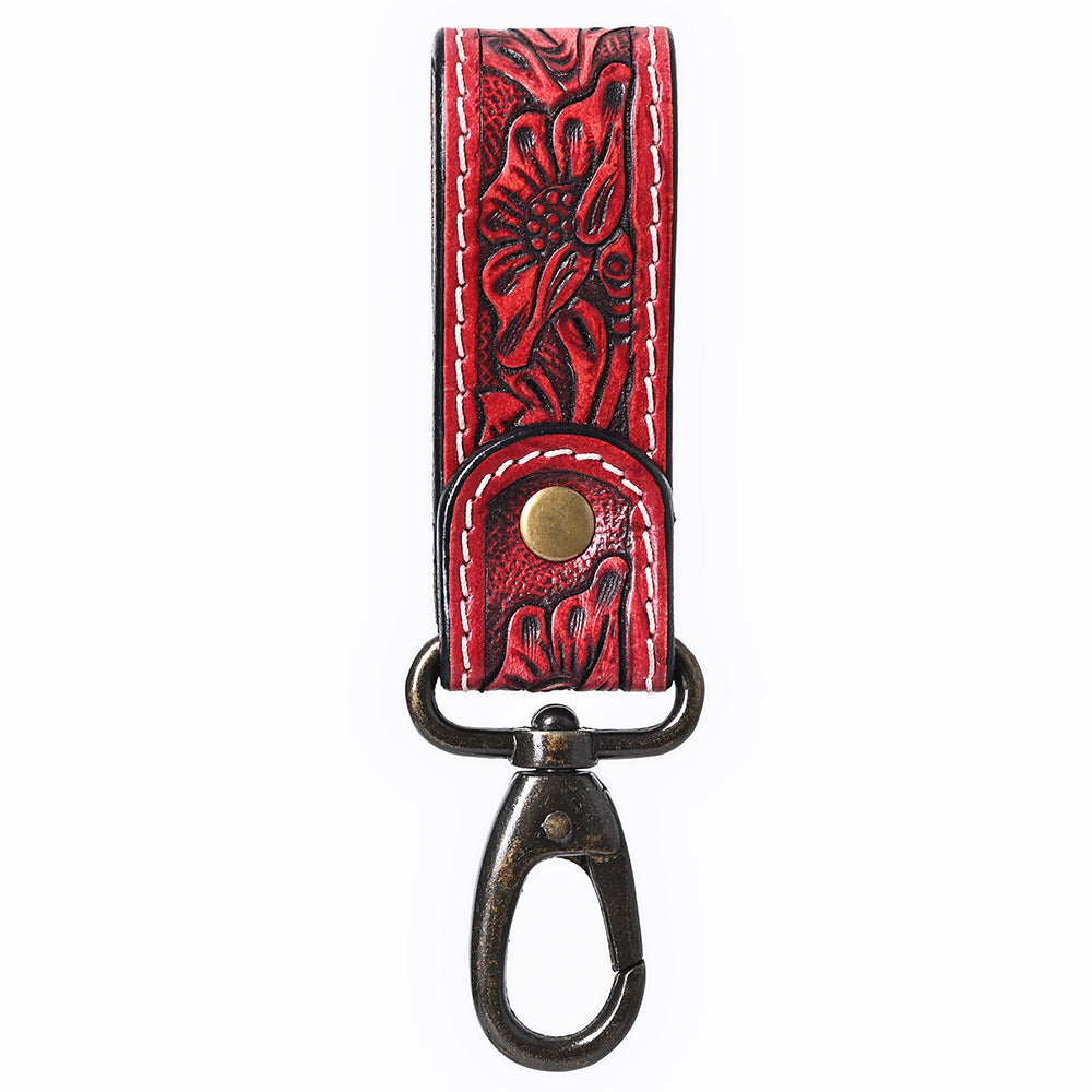 ADKR218H  Hand Tooled Genuine Leather Wristlet Key Ring