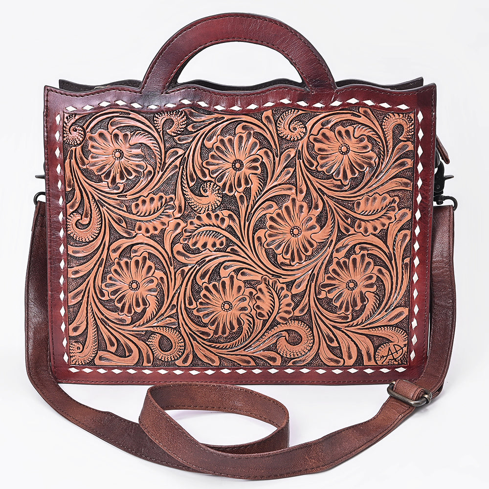 ADBG1801 Briefcase Hand Tooled Genuine Leather women bag western Bag