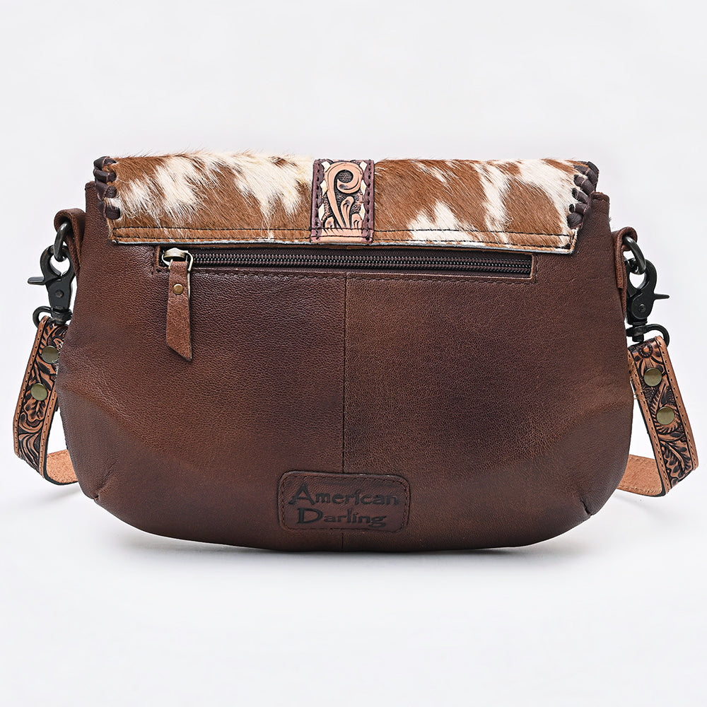 ADBG1806 Small Crossbody Hair-On Hand Tooled Genuine Leather women bag western Bag