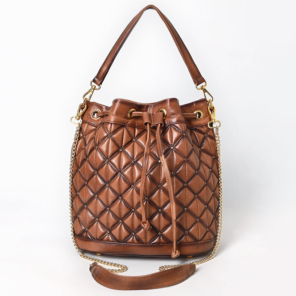 ADBGM784 Bucket Chain Strap Genuine Western Leather Women Bag