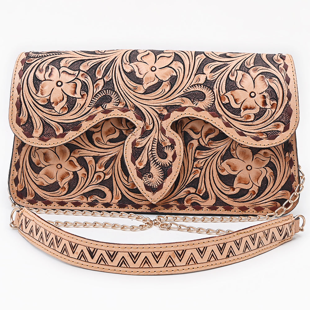 ADBGA877 American Darling Hand Tooled Floral Carved Genuine Leather Cross body Bag