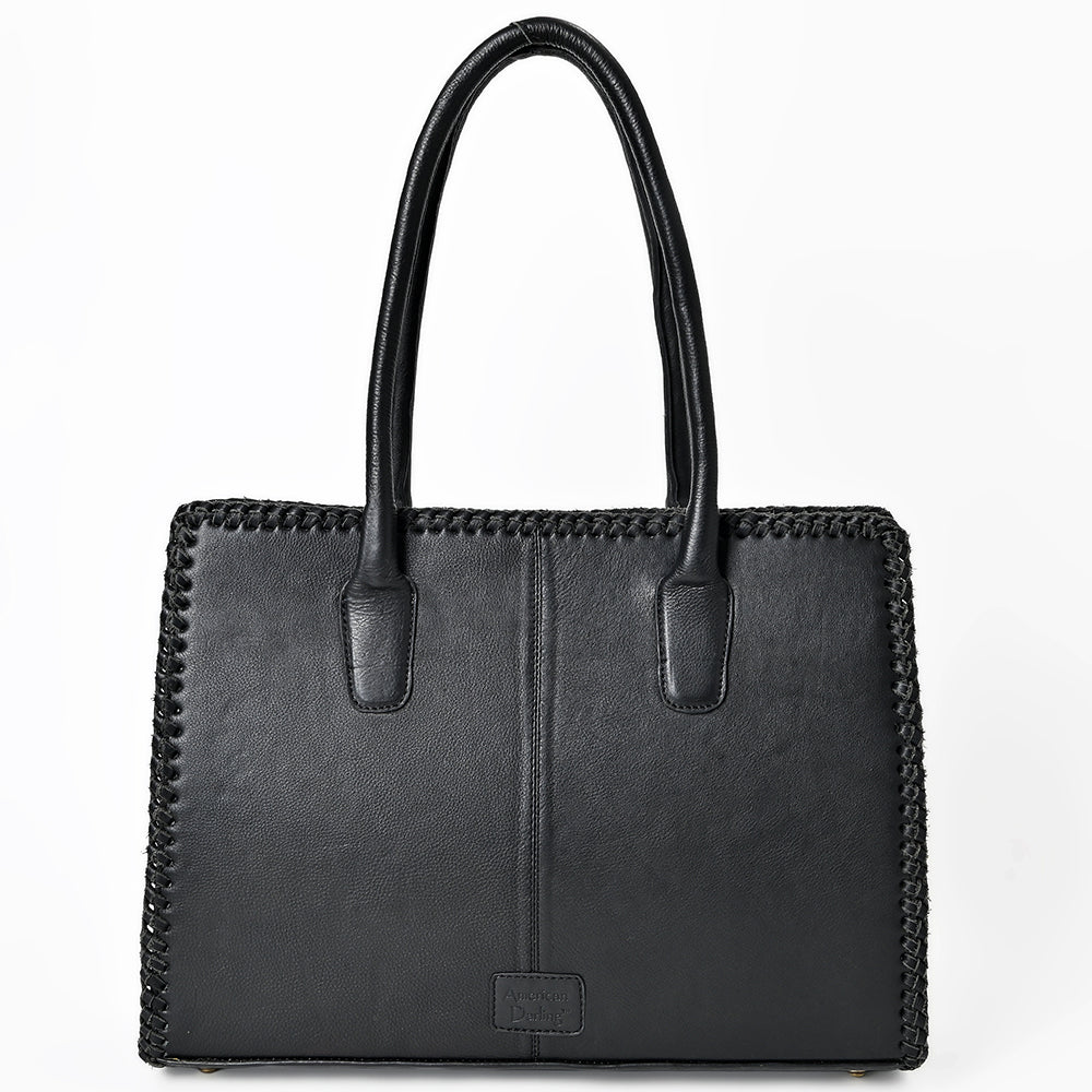 ADBGA878 American Darling Braided Suede Leather Tote Bag with Western Fringes