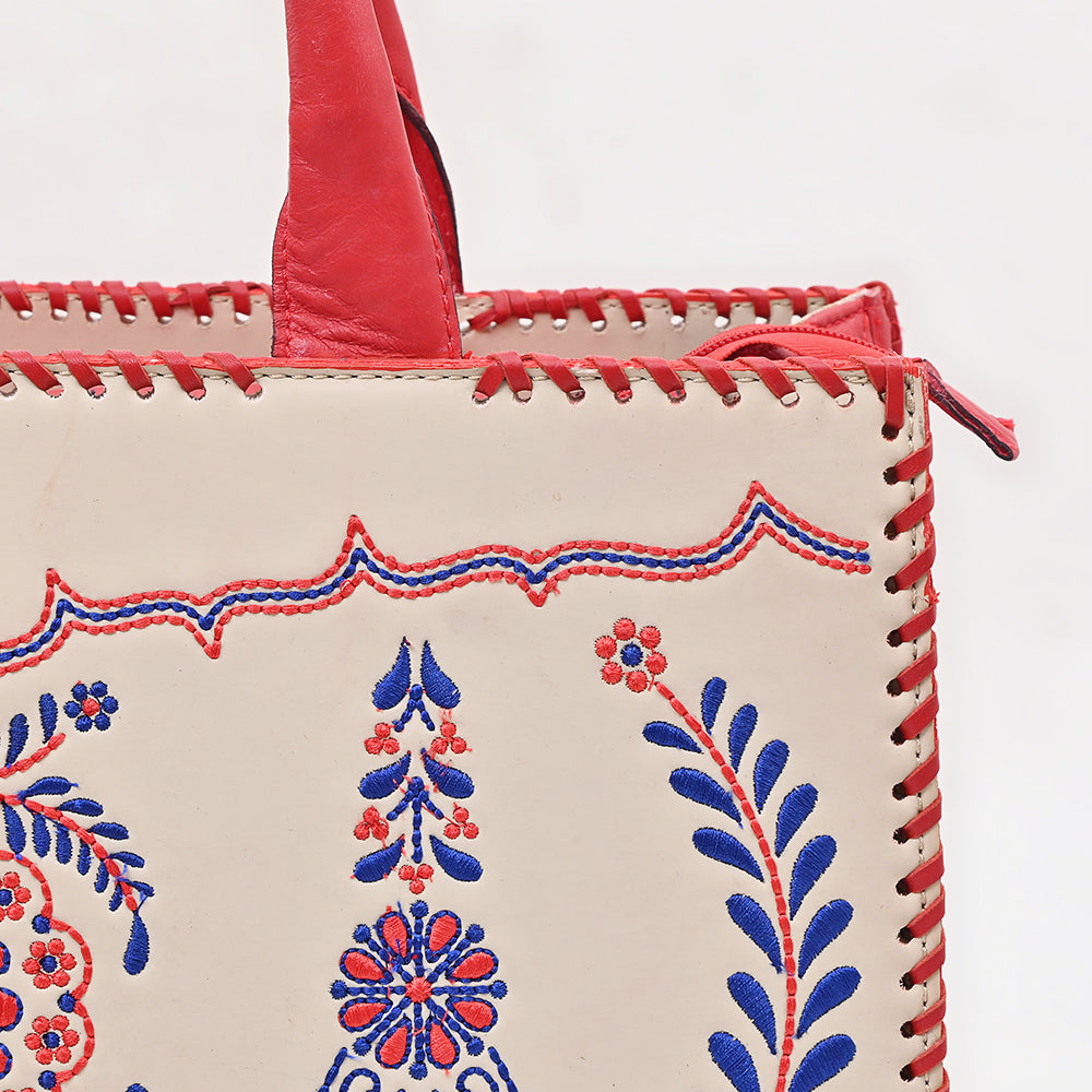 ADBGA882 Tote Embroidery Genuine Leather women bag western Bag