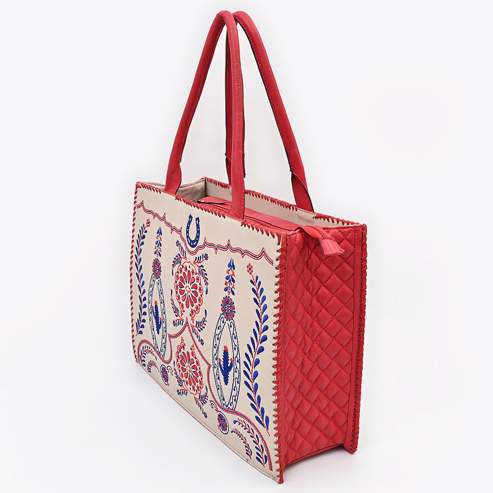 ADBGA882 Tote Embroidery Genuine Leather women bag western Bag