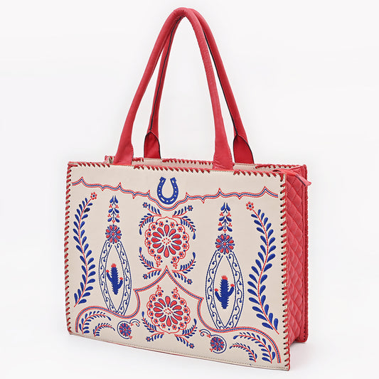 ADBGA882 Tote Embroidery Genuine Leather women bag western Bag