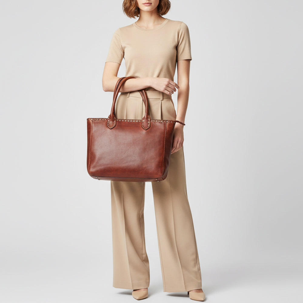SWL139 Solviera -Handcrafted Riveted Tote
