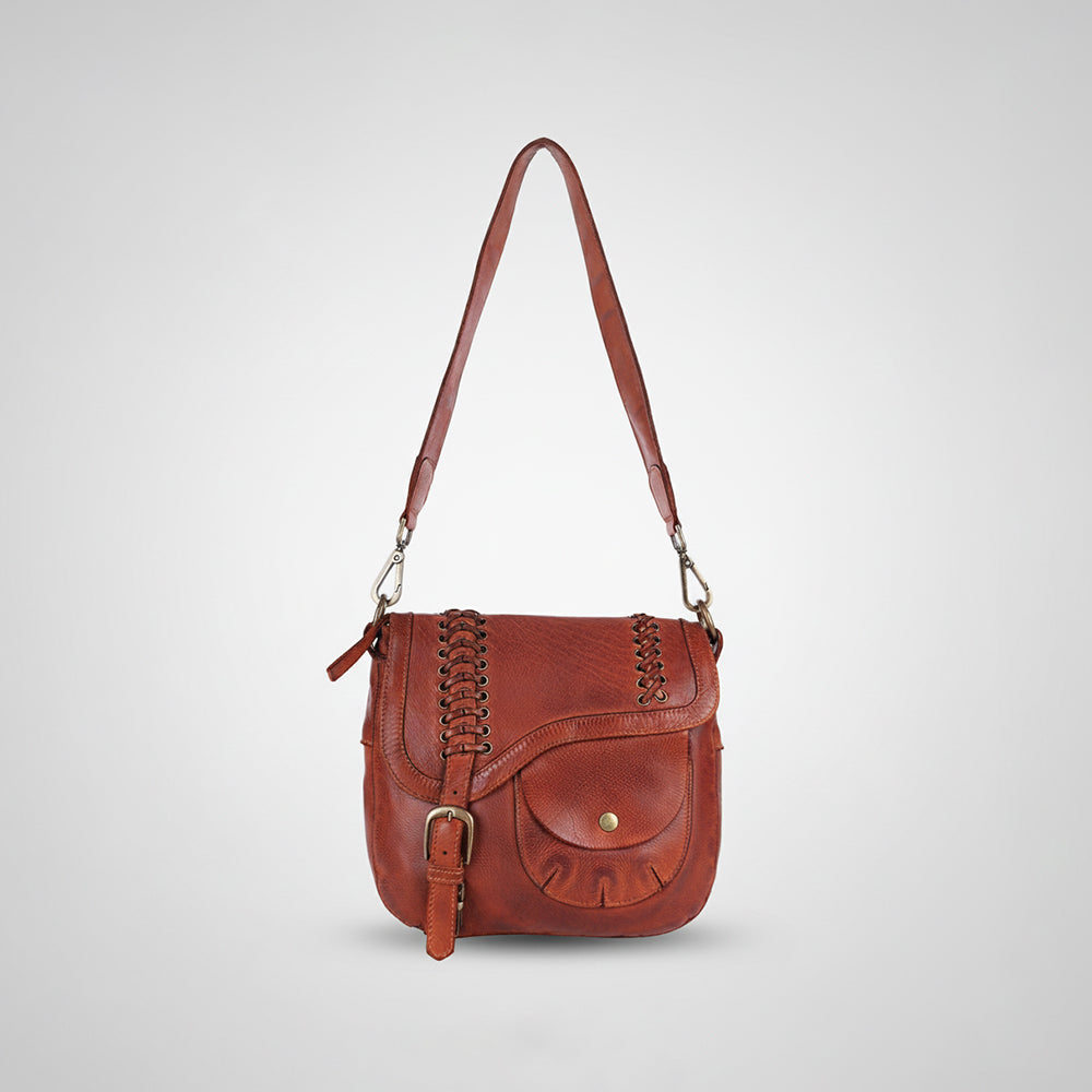 SWL141 Ardesia - Leather Braided Shoulder Bag