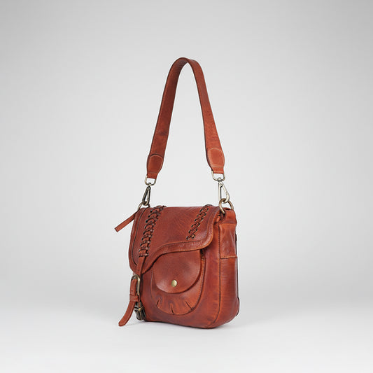 SWL141 Ardesia - Leather Braided Shoulder Bag