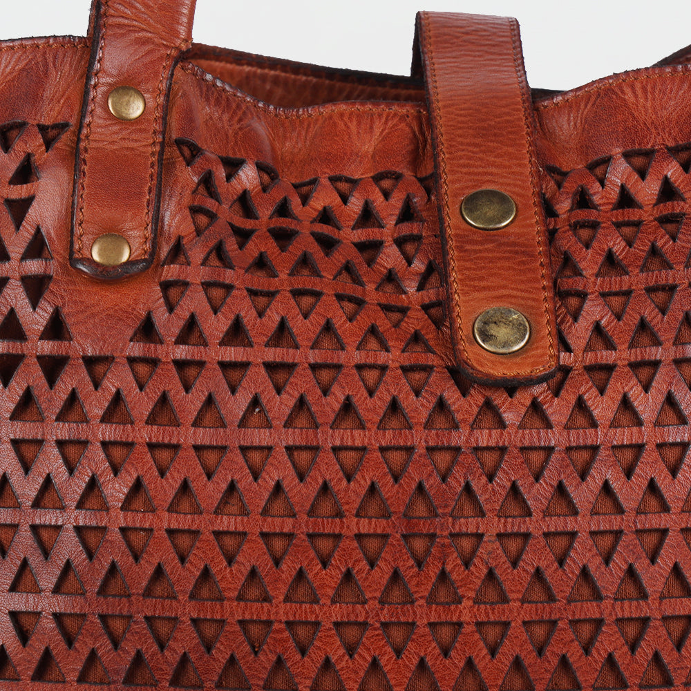 SWL146 Ventello - Leather Perforated Tote Bag