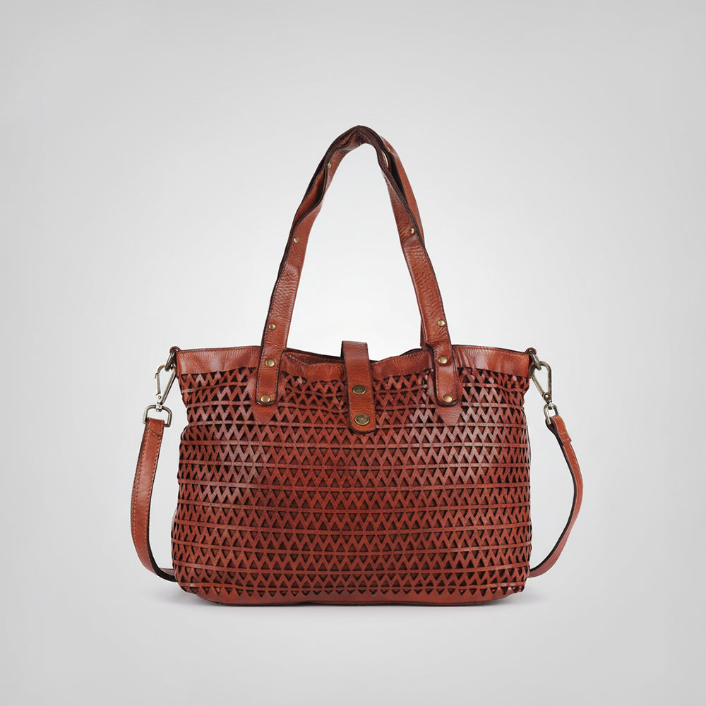 SWL146 Ventello - Leather Perforated Tote Bag