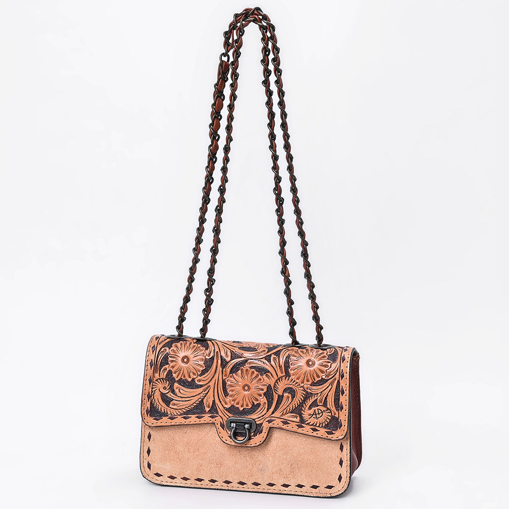 ADBG1808 Crossbody Hand Tooled Hair on Genuine Leather Women Bag