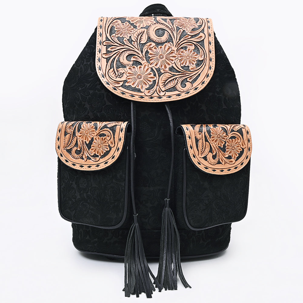 ADBG1809 Backpack Embossed Suede Genuine Leather women bag western Bag