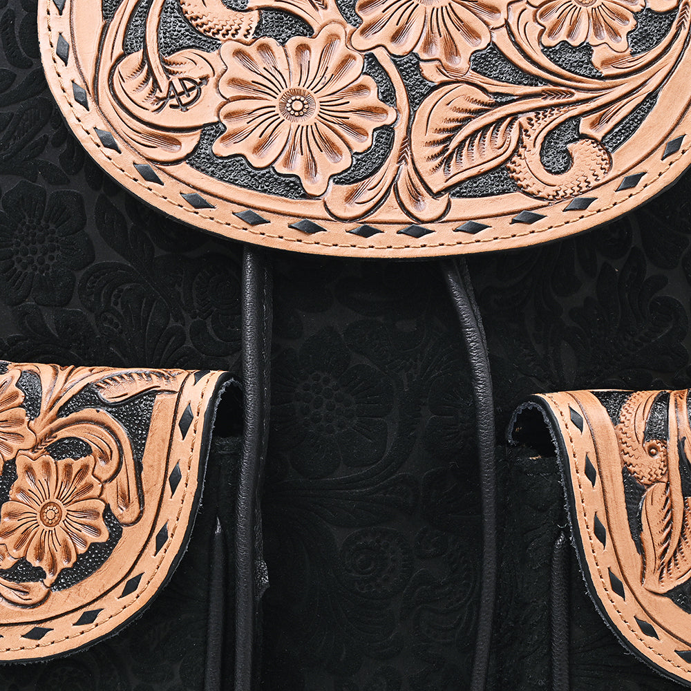 ADBG1809 Backpack Embossed Suede Genuine Leather women bag western Bag