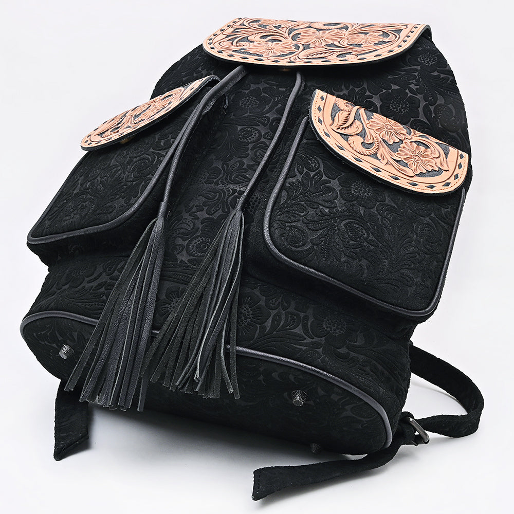 ADBG1809 Backpack Embossed Suede Genuine Leather women bag western Bag