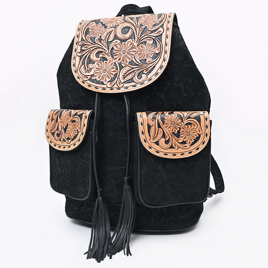 ADBG1809 Backpack Embossed Suede Genuine Leather women bag western Bag