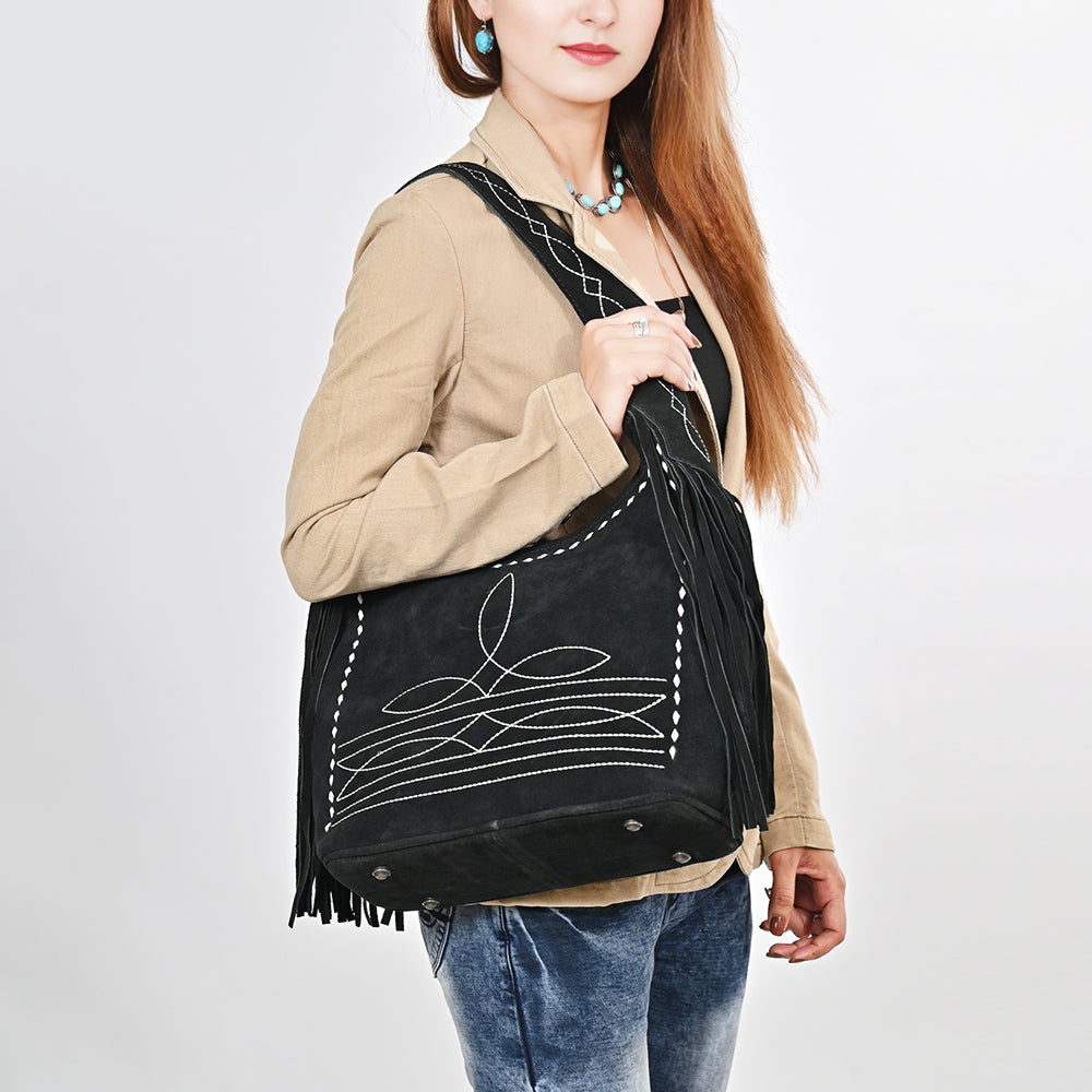 ADBG1812 Hobo Genuine suede Genuine Leather women bag western Bag