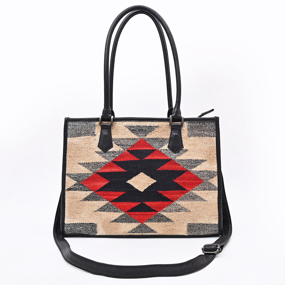 ADBG1817 Tote Saddle Blanket Genuine Leather women bag western Bag