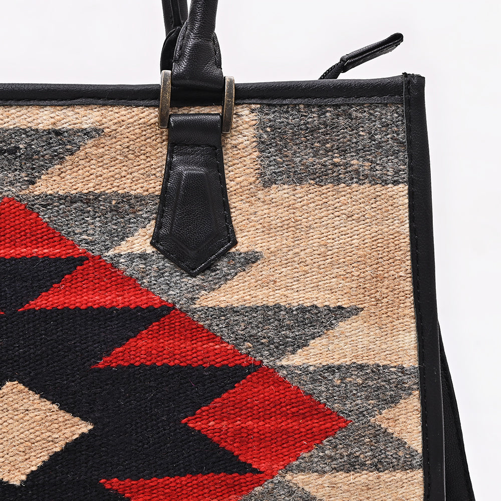 ADBG1817 Tote Saddle Blanket Genuine Leather women bag western Bag