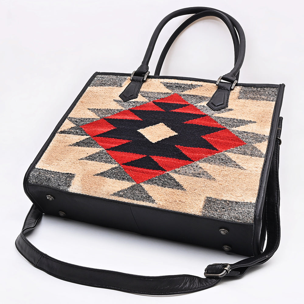 ADBG1817 Tote Saddle Blanket Genuine Leather women bag western Bag