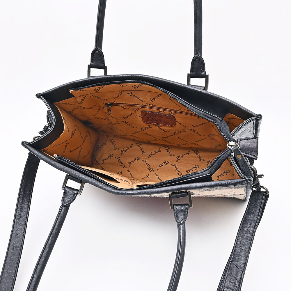 ADBG1817 Tote Saddle Blanket Genuine Leather women bag western Bag