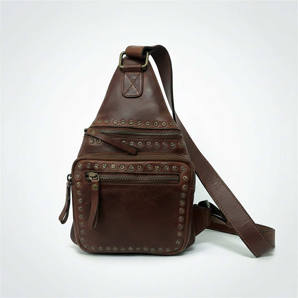 SWL155BRN Sling Genuine Leather Women Bag Western Handbag