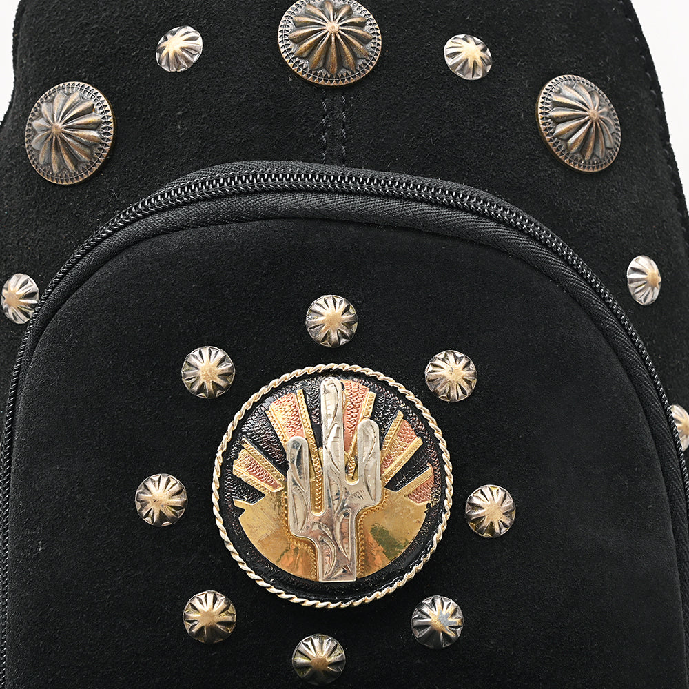 ADBGA908 Sling Hair on Hand Tooled Genuine Leather Women Bag