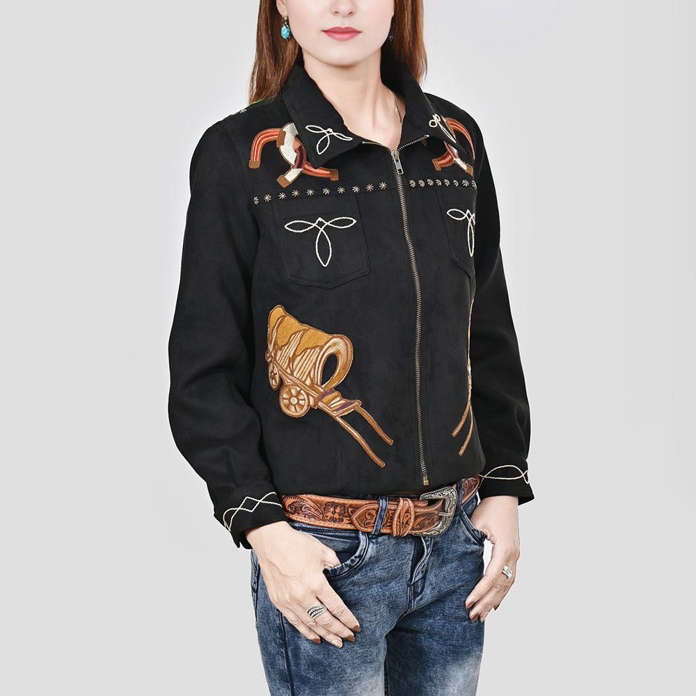 ADJKT074 Women Fabric Shirt Jacket Dress