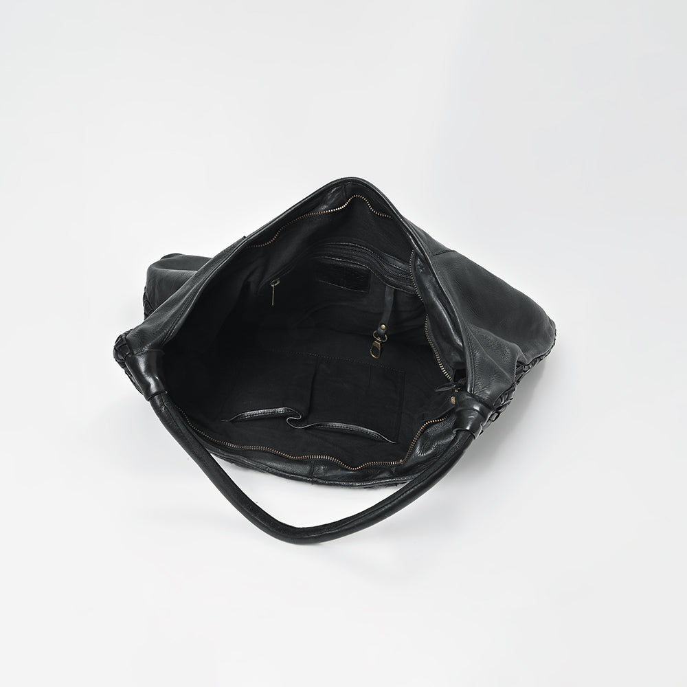 SWC141 Artisan Woven Leather Hobo Bag