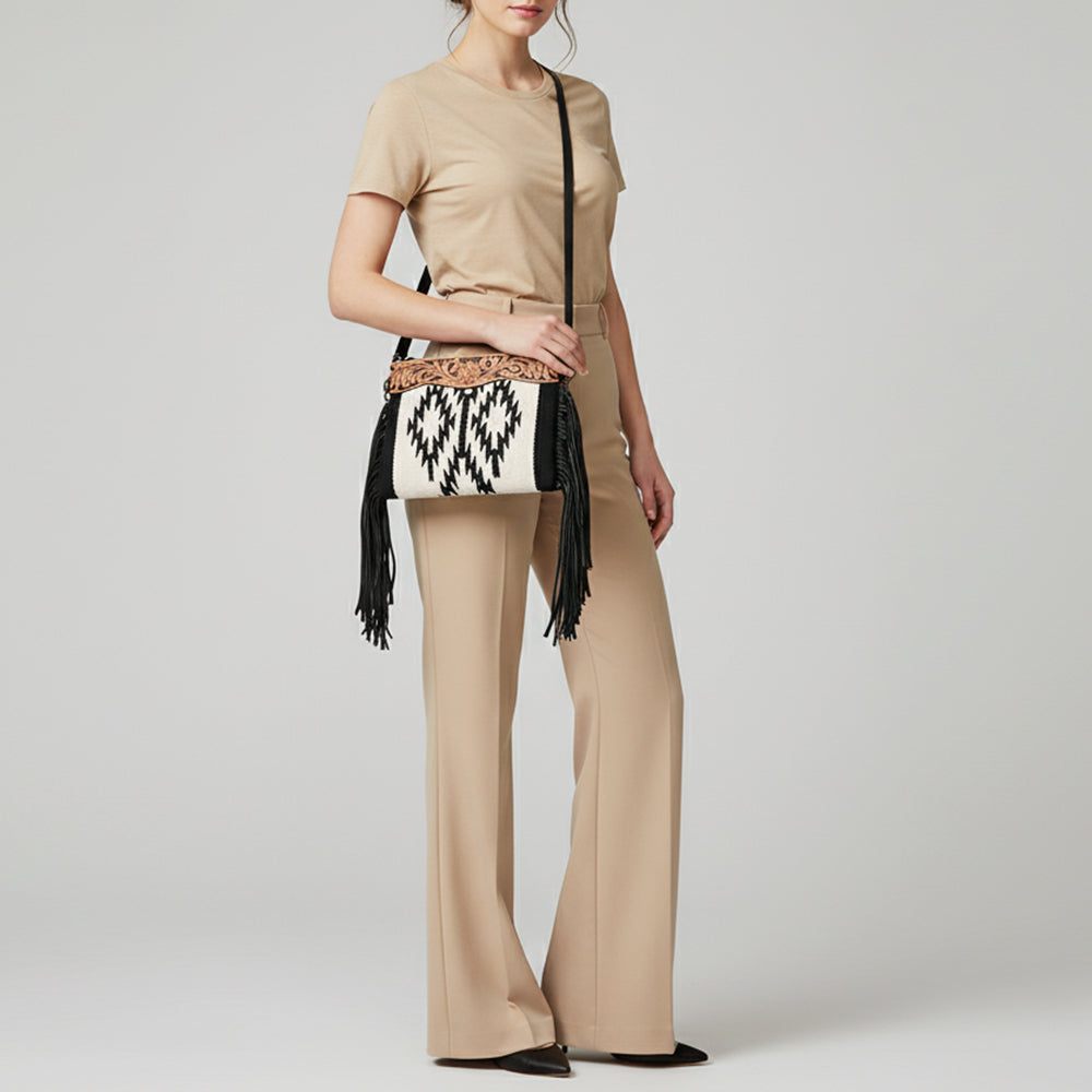 ADBG1828 Small Crossbody Saddle Blanket Genuine Leather women bag western Bag