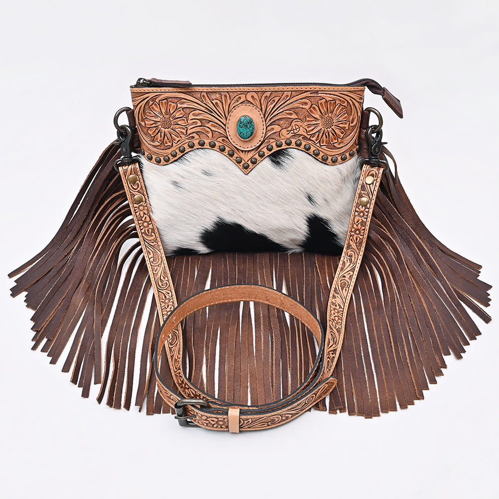 ADBG1829 Crossbody Hair-On Hand Tooled Genuine Leather women bag western Bag