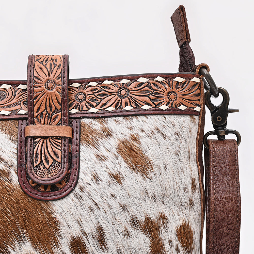 ADBG1833 Crossbody Hair-On Hand Tooled Genuine Leather women bag western Bag